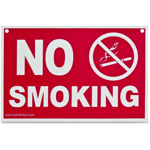 Advantus No Smoking Wall Sign, 12" Height, 8" Width, Plastic AVT83639 - main